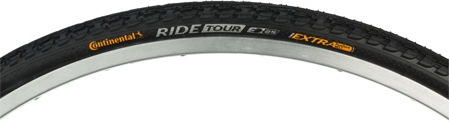 Continental Ride Tour Tire - 27 x 1-1/4, Clincher, Wire, Black, ExtraPuncture Belt, E25