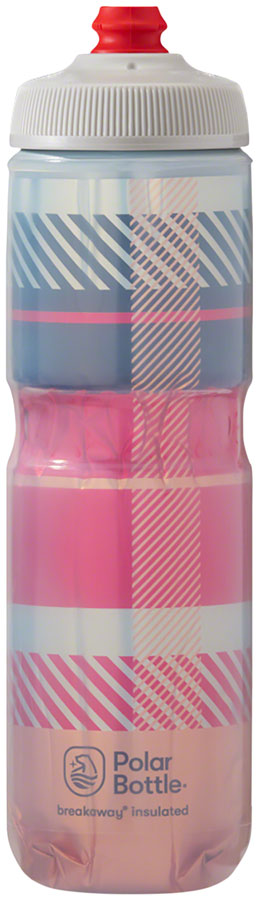 Polar Breakaway Insulated Tartan Water Bottle - Red/Orange, 24oz