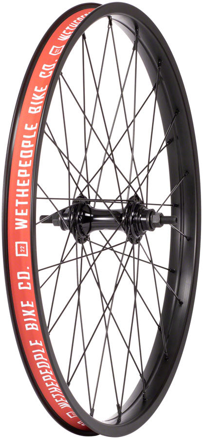 We The People Audio Front Wheel - 22" , 3/8" Female Bolt, 36H, Nylon Hubguards, Black