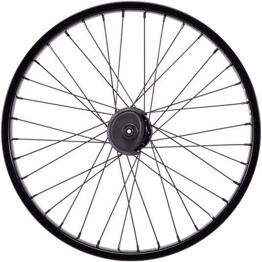 We The People Hybrid Rear Wheel - 20", 14 x 110mm, 36H, 9T Freecoaster, Left Side Drive,  Nylon Hubguards, Black