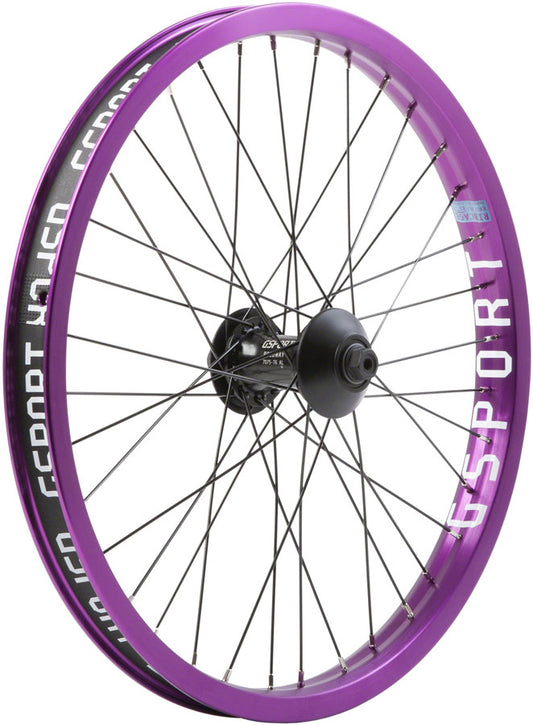 G Sport Elite Front Wheel - 20", 3/8" x 100mm, Rim Brake, Anodized Purple, Clincher