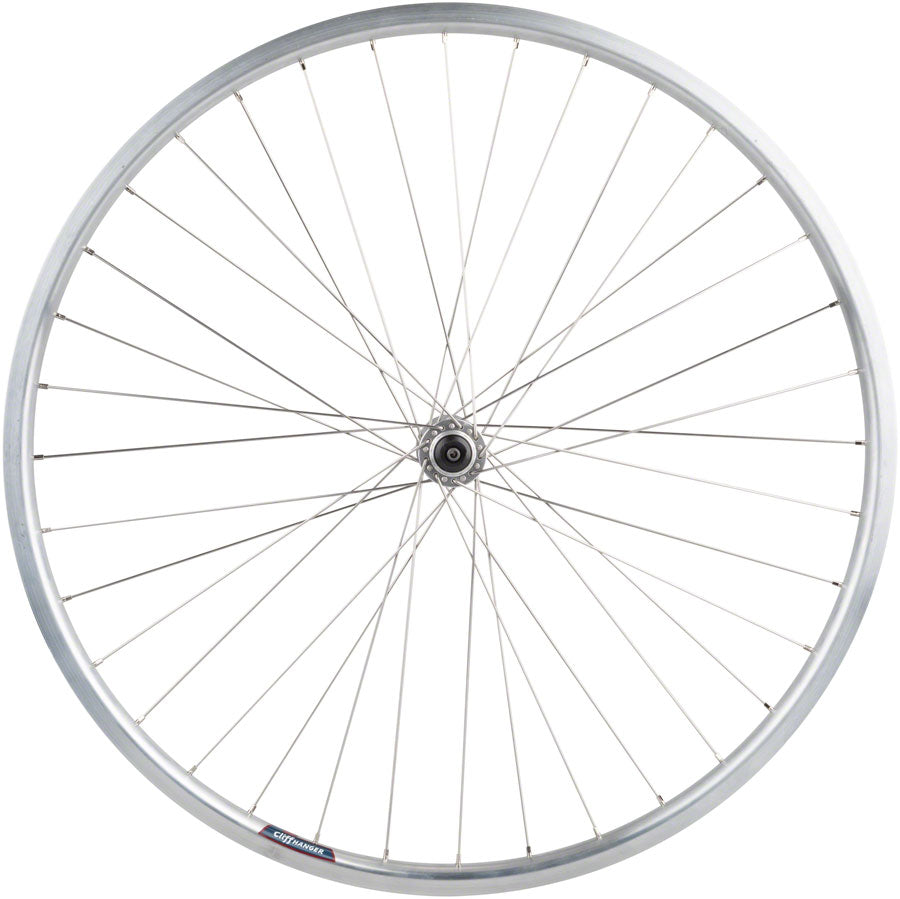 Velocity Cliffhanger Silver Front Wheel - 700c QR x 100mm, Rim Brake, Silver, Clincher