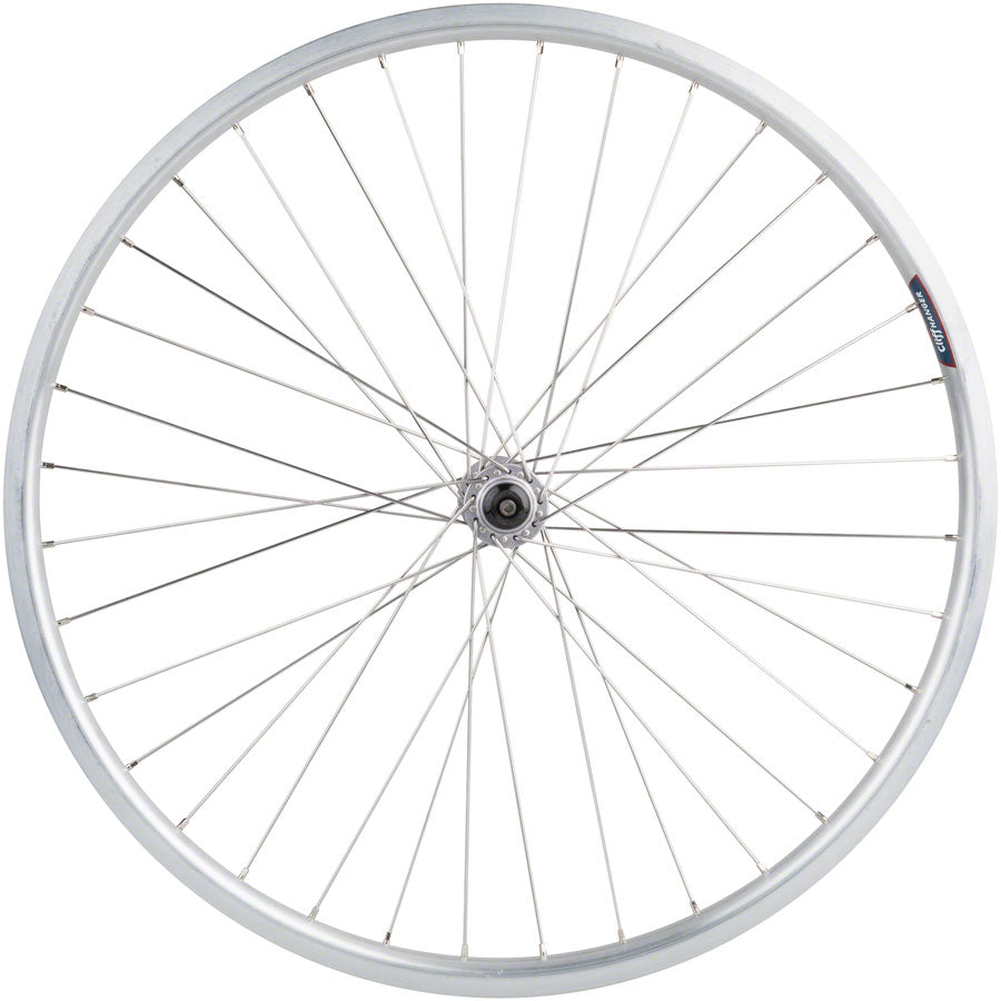 Velocity Cliffhanger Silver Front Wheel - 26" QR x 100mm, Rim Brake Clincher