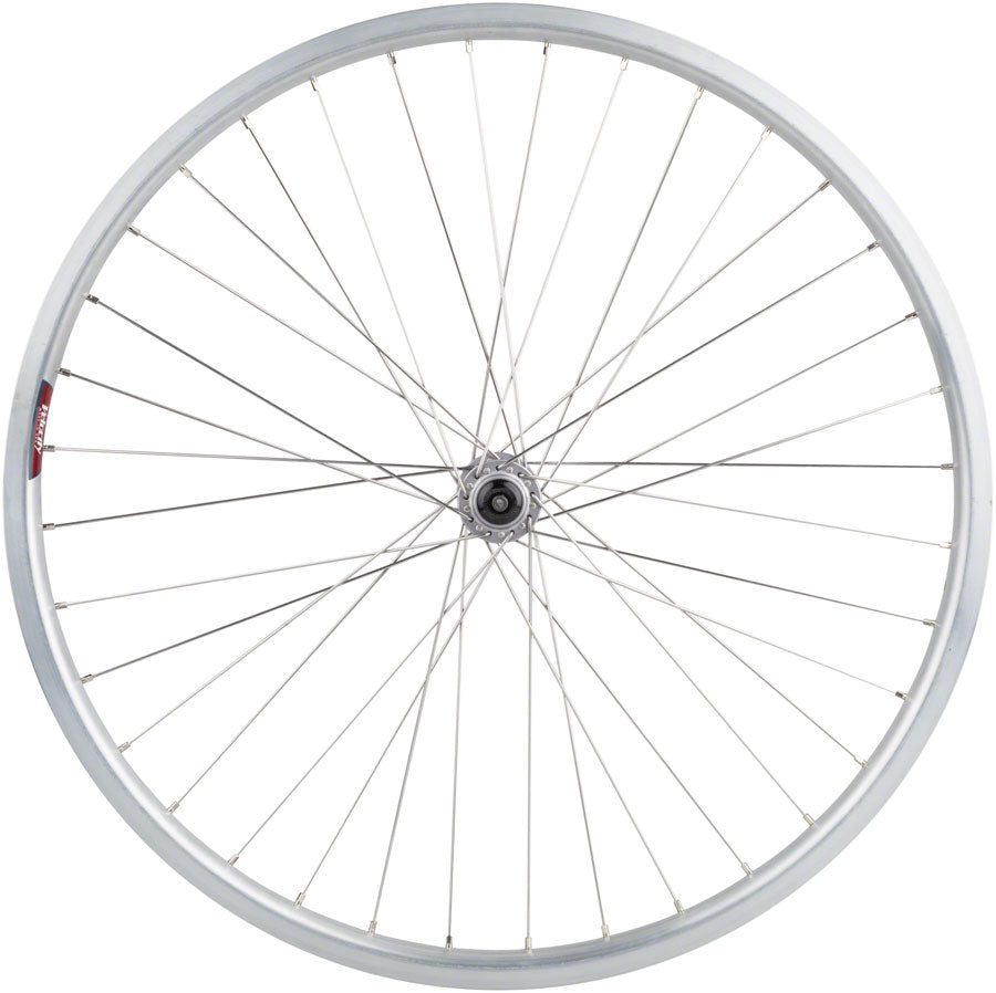 Velocity Cliffhanger Silver Front Wheel - 26" QR x 100mm, Rim Brake Clincher