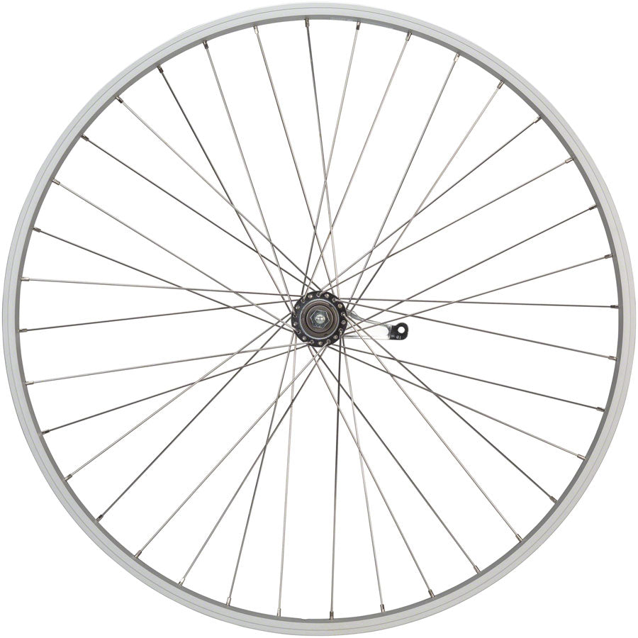 Quality Wheels Value Single Wall Series Coaster Brake Rear Wheel - 700c, 3/8" x 124mm, Coaster Brake, 3 Prong Cog, Silver