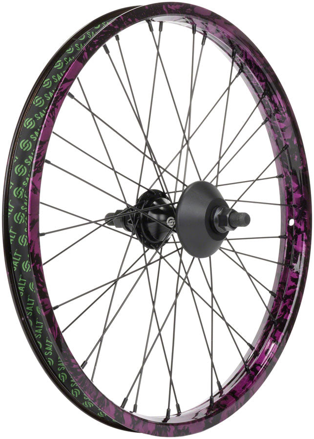 Salt EX Rear Wheel - 20", Black/Purple Splatter, RHD