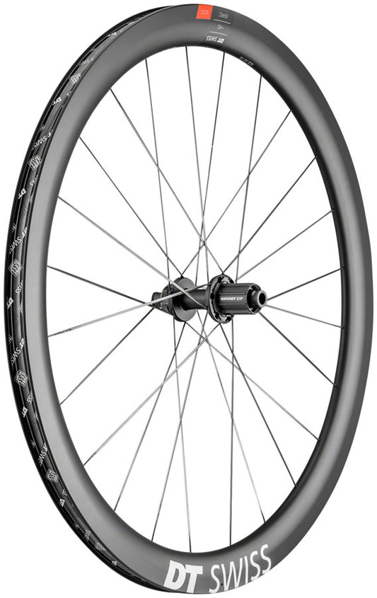 DT Swiss 700C Erc 1100 Erc 1100 Dicut 45 Rear Bicycle Wheel, Black Double Wall Rim, 24 Spoke, 8-11 Speed Cassette