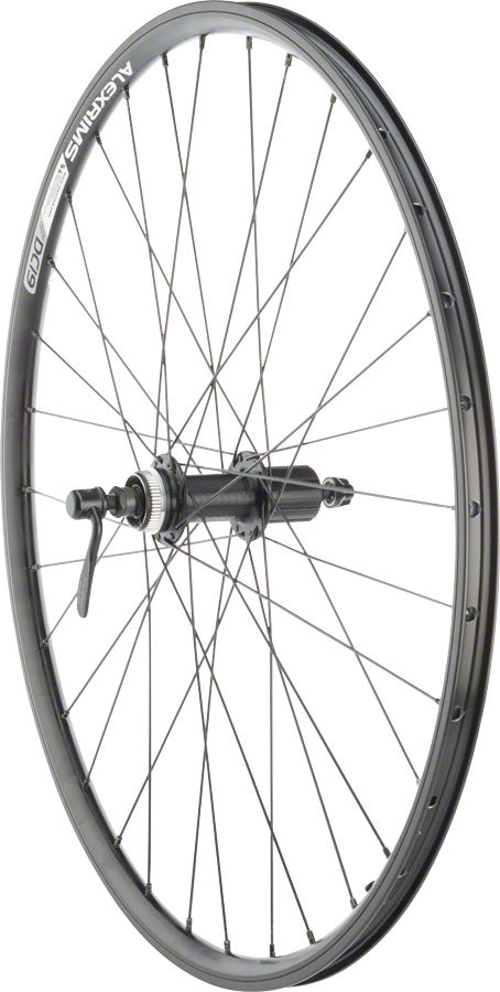 Alex DC19 Rim+Disc Rear Wheel - 26" QR x 135mm Center-Lock/Rim Brake HG 10 Clincher