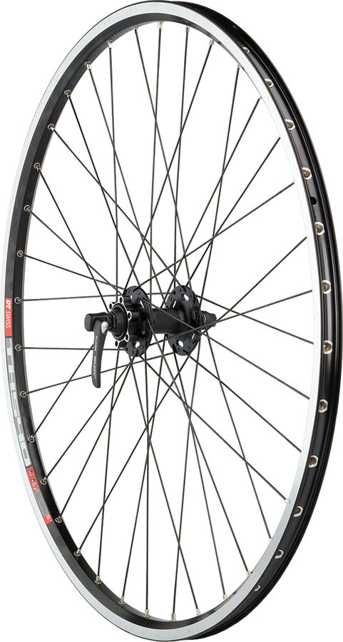 Quality Wheels TK540/Deore Front Wheel - 700, QR x 100mm, 6-Bolt, Rim Brake, Black, Clincher