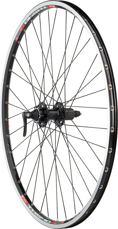 Quality Wheels TK540/Deore Rear Wheel - 700, QR x 135mm, 6-Bolt Disc, Rim Brake, HG 10, Black, Clincher