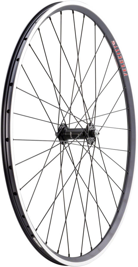 Velocity A23 Front Road Bike Wheel 650c QR x 100mm Rim Brake Black Tubeless Clincher