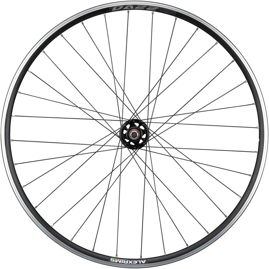 Alex DA22 rim Track Bike Fixed Gear Track Front Wheel - 700, 9x1 Threaded x 100mm, Rim Brake, Black, Clincher