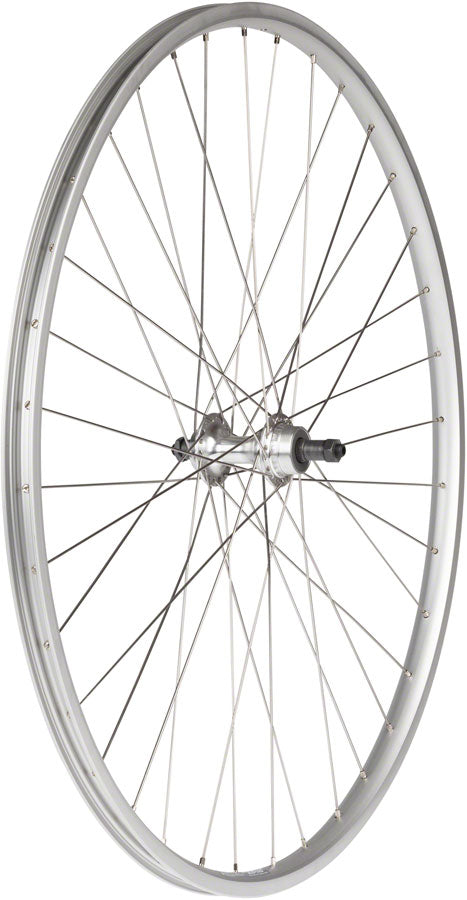 Sun Rims Vintage Style Bike Rear Wheel - 27", QR x 130mm Rim Brake Freewheel Silver Clincher