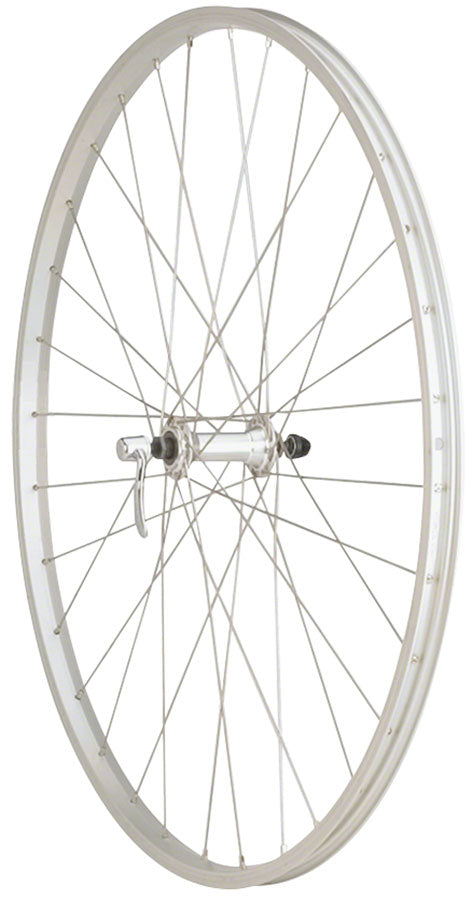 Road Bike Front Wheel - 700c, QR x 100mm, Rim Brake, Silver, Clincher