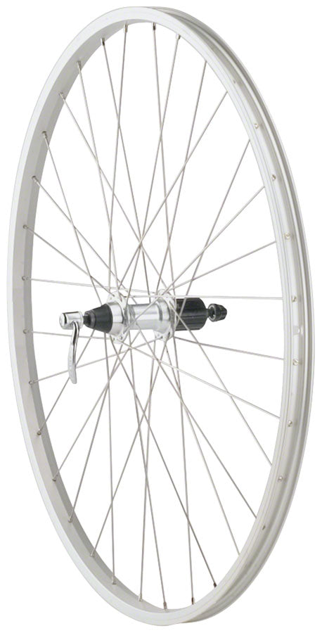 Road Bike Rear Wheel - 700c, QR x 135mm, Rim Brake, HG 10, Silver, Clincher