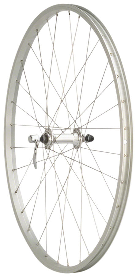 MTB Mountain Bike Front Wheel - 26", QR x 100mm, Rim Brake, Silver, Clincher