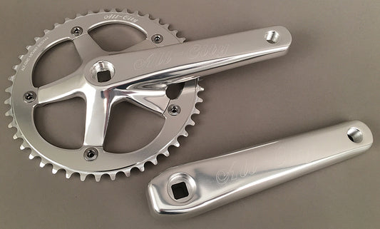 All City 612 Track 165mm 46T 1-Speed Square Taper Crankset Silver