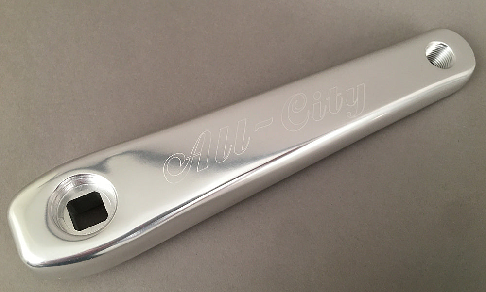 All City 612 Track 165mm 46T 1-Speed Square Taper Crankset Silver