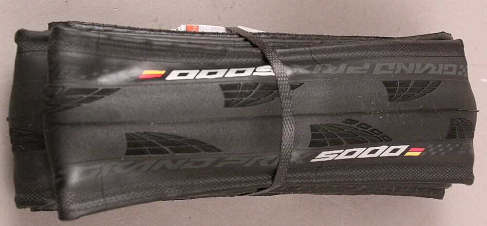 Continental Grand Prix 5000 Tire 700 x 23 Clincher Folding Black BlackChili Vectran Breaker LazerGrip ACT