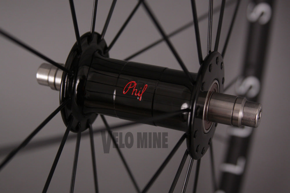 H + Plus Son Archetype Black Phil Wood Track hubs Wheelset