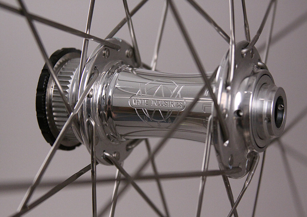 H + Son Hydra Road CL Disc Wheels White Ind Polished Hubs Thru