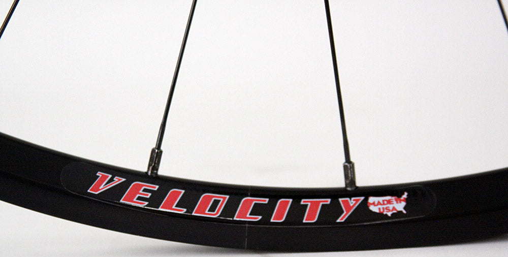 Velocity A23 Black Rims Road Gravel Disc Brake Wheelset QR or Thru Axle 700c