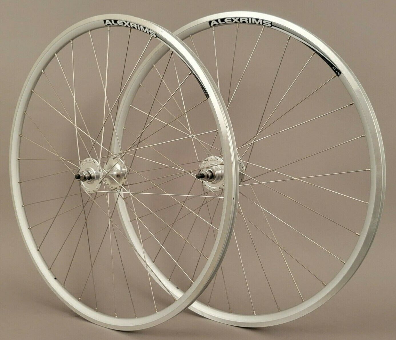 Alex AT470 Silver Fixed Gear Track Bike Tubeless compatible 700c Wheelset 32h Single Speed