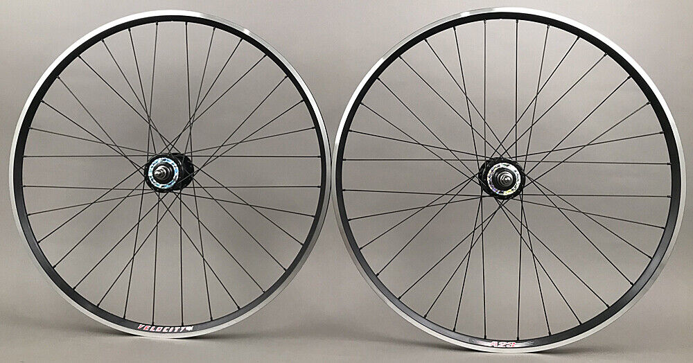 Velocity A23 Black Suzue Hubs Single Speed Track Fixed Gear Wheelset
