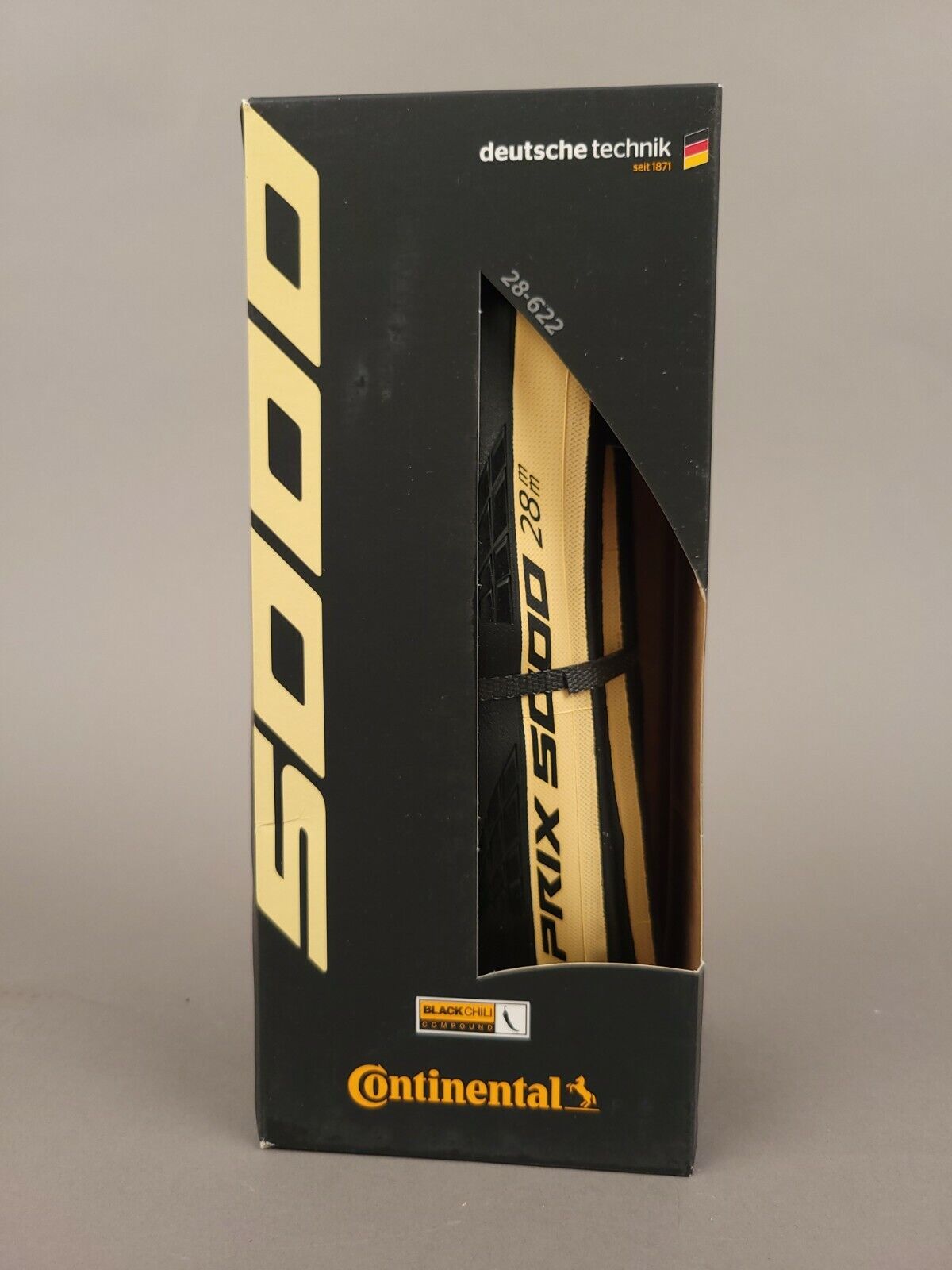 Continental Grand Prix 5000 Tire - 700 x 28, Clincher, Folding, Black/Cream, BlackChili, Vectran Breaker, LazerGrip, ACT