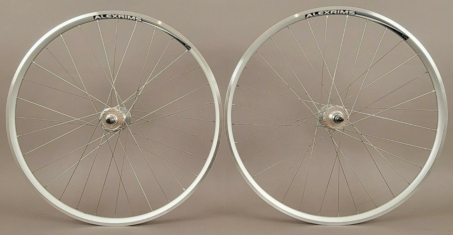 Alex AT470 Silver Fixed Gear Track Bike Tubeless compatible 700c Wheelset 32h Single Speed