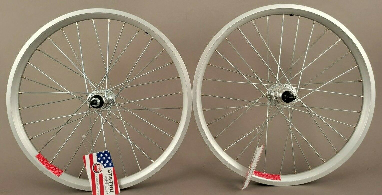 White bmx shop wheel set