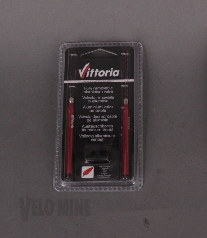 Vittoria Removable Valve Aluminum 60mm 2 Pack FOR TUBULAR RED